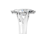 White gold Marquise Solitaire Diamond Ring with Cathedral Band and Four-Prong Setting_68