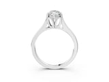 White gold Marquise Solitaire Diamond Ring with Cathedral Band and Four-Prong Setting_68