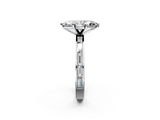White gold Marquise Solitaire Diamond Ring with Channel-Set Baguette Band and Four-Prong Setting_92