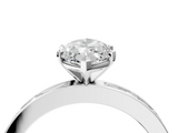 White gold Marquise Solitaire Diamond Ring with Channel-Set Baguette Band and Four-Prong Setting_95