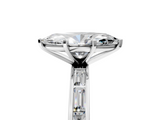 White gold Marquise Solitaire Diamond Ring with Channel-Set Baguette Band and Four-Prong Setting_95
