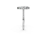 White gold Marquise Solitaire Diamond Ring with Channel Set Band and Bezel Prong Setting_58