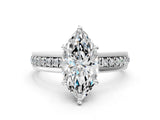White gold Marquise Solitaire Diamond Ring with Channel Set Band and Six-Prong Setting_46