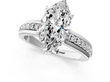 White gold Marquise Solitaire Diamond Ring with Channel Set Band and Six-Prong Setting_47
