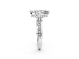 White gold Marquise Solitaire Diamond Ring with Channel Set Band and Six-Prong Setting_50