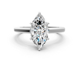 White gold Marquise Solitaire Diamond Ring with Four-Prong Setting and Classic Band_23