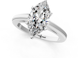 White gold Marquise Solitaire Diamond Ring with Four-Prong Setting and Classic Band_24
