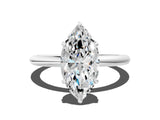 White gold Marquise Solitaire Diamond Ring with Four-Prong Setting on a Plain Band_20