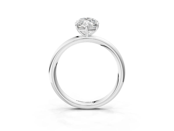 Sterling Silver Marquise Low Set Solitaire Engagement Ring Setting with Plain Band