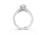 White gold Marquise Solitaire Diamond Ring with Pavé Band and Four-Prong Setting_139