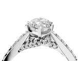 White gold Marquise Solitaire Diamond Ring with Pavé Band and Four-Prong Setting_140