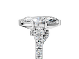 White gold Marquise Solitaire Diamond Ring with Pavé Band and Four-Prong Setting_141