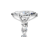 White gold Marquise Solitaire Diamond Ring with Pave Band and Four-Prong Setting_310