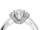 White gold Marquise Solitaire Diamond Ring with Pave Band and Six-Prong Setting_73