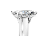 White gold Marquise Solitaire Diamond Ring with Pave Band and Six-Prong Setting_74
