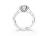 White gold Marquise Solitaire Diamond Ring with Pave Band and Six-Prong Setting_75