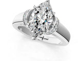 White gold Marquise Solitaire Diamond Ring with Pave Band and Six-Prong Setting_76