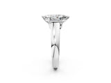 White gold Marquise Solitaire Diamond Ring with Pave Band and Six-Prong Setting_77