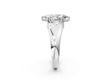 10K White Gold 2.03 Carat E VVS2 Marquise Diamond Solitaire Ring with Wide Band and Prong Setting