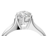 10K White Gold 2.03 Carat E VVS2 Marquise Diamond Solitaire Ring with Wide Band and Prong Setting