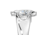 10K White Gold 2.03 Carat E VVS2 Marquise Diamond Solitaire Ring with Wide Band and Prong Setting