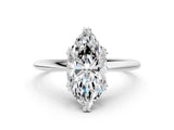 White gold Marquise Solitaire Diamond Ring with Six-Prong Setting and Classic Band_1629