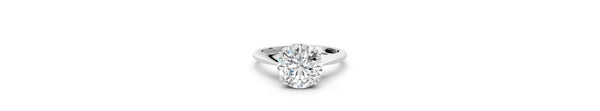 White gold Marquise Solitaire Diamond Ring with Six-Prong Setting and Classic Band