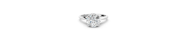 White gold Marquise Solitaire Diamond Ring with Six-Prong Setting and Classic Band