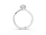 White gold Marquise Solitaire Diamond Ring with Six-Prong Setting and Tapered Band_25