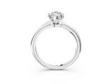 White gold Marquise Solitaire Diamond Ring with Six-Prong Setting on a Classic Band 3