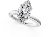 White gold Marquise Solitaire Diamond Ring with Six-Prong Setting on a Classic Band_4