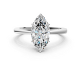 White gold Marquise Solitaire Diamond Ring with Split Shank and Four-Prong Setting_20