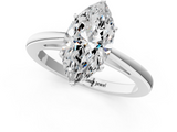 White gold Marquise Solitaire Diamond Ring with Split Shank and Four-Prong Setting_21