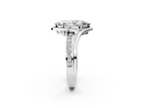 White gold Marquise Solitaire Diamond Ring with Split Shank and Prong Setting_154