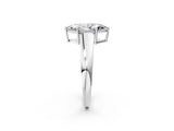 White gold Marquise Solitaire Diamond Ring with Tapered Band and Four-Prong Setting_51