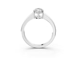 White gold Marquise Solitaire Diamond Ring with Tapered Band and Four-Prong Setting_52