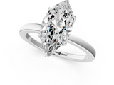 White gold Marquise Solitaire Diamond Ring with Thin Band and Four-Prong Setting_4