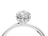 White gold Marquise Solitaire Diamond Ring with a Classic Band and Four-Prong Setting 4