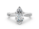 White gold Marquise Solitaire Diamond Twisted Band with Four-Prong Setting_78