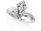 White gold Marquise Solitaire Diamond Twisted Band with Four-Prong Setting_79