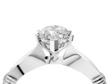 White gold Marquise Solitaire Diamond Twisted Band with Four-Prong Setting_82