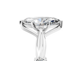 White gold Marquise Solitaire Diamond Twisted Band with Four-Prong Setting_83