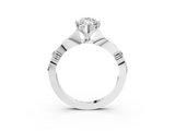 White gold Marquise Solitaire Diamond Twisted Band with Four-Prong Setting_87