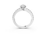 White gold Marquise Solitaire Diamond with Pavé Band and Four-Prong Setting_84