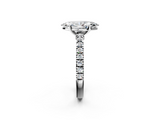 White gold Marquise Solitaire Diamond with Pavé Band and Four-Prong Setting_96