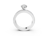 White gold Marquise Solitaire Diamond with Pave and Channel Set Band_114