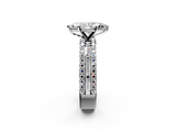 White gold Marquise Solitaire Diamond with Pave and Channel Set Band_114