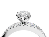 White gold Marquise Solitaire Diamond with Pave and Channel Set Band_115