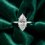 White gold Marquise Solitaire Engagement Ring with Cathedral Band and Four-Prong Setting_18