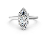 White gold Marquise Solitaire Engagement Ring with Cathedral Band and Four-Prong Setting_33